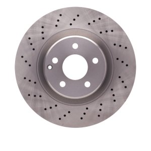 Mercedes-Benz E500 Brake Rotor (1) - Front - R1 Concepts - Drilled - `03-`12